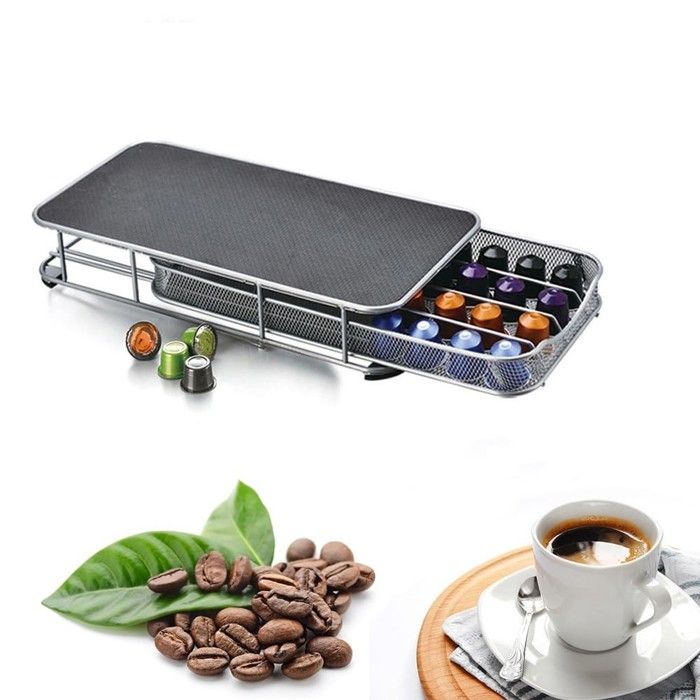 Porte capsule du café noir en acier inox 37.5x17.5x5.5     HP95-525H