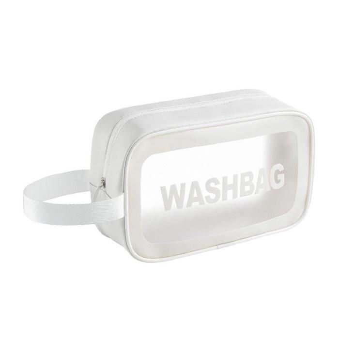 Sac cosmétique en PVC blanc, s