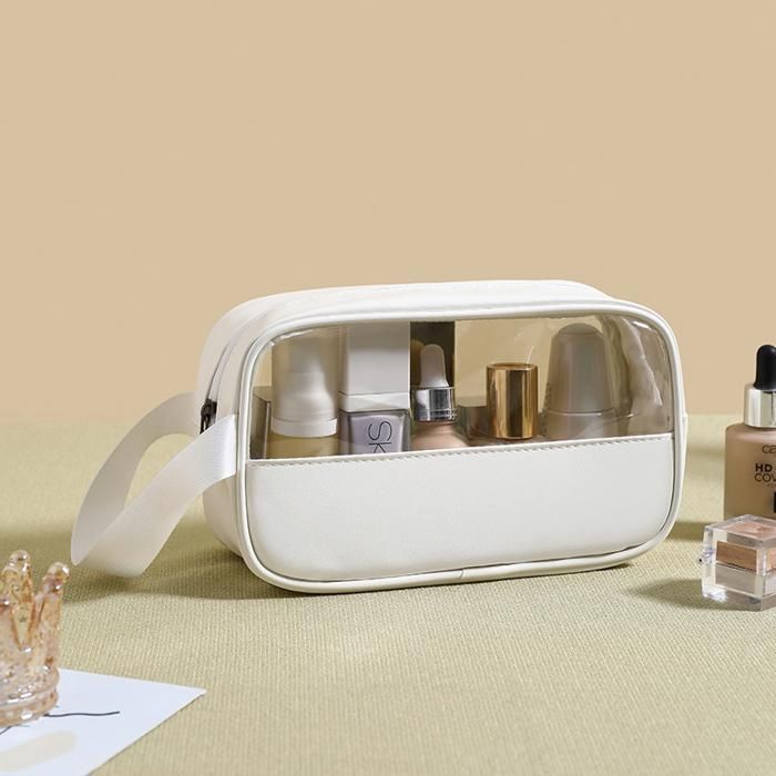 PVC & PU Cosmetic Sac blanc, S