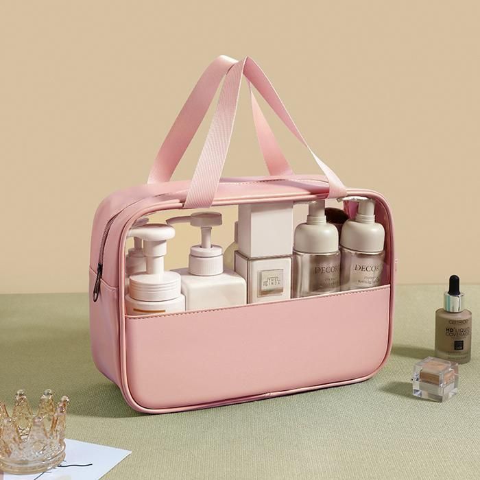 PVC & PU Cosmetic Sac rose, L