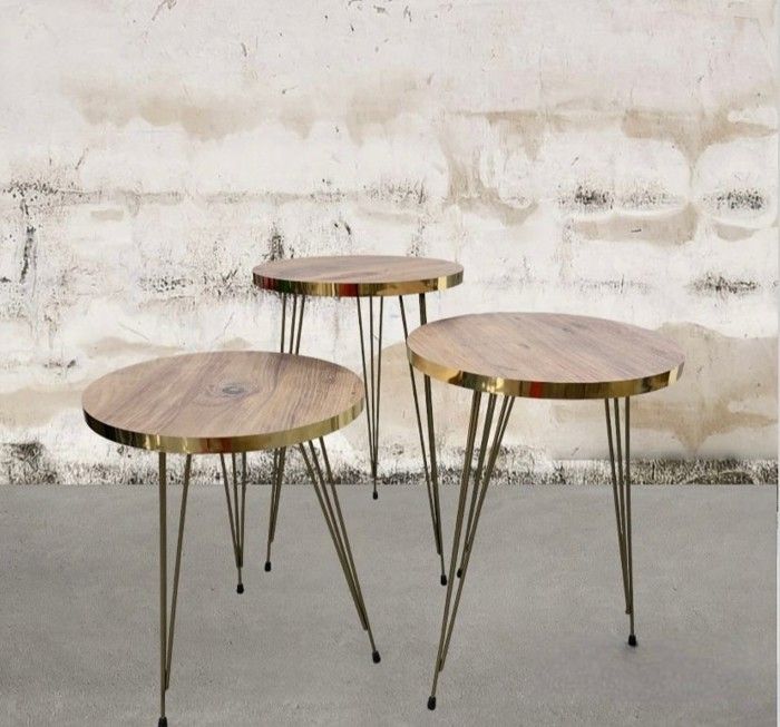 Table basse bois 3pcs
