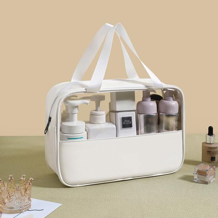 PVC & PU Cosmetic Bagwhite, L