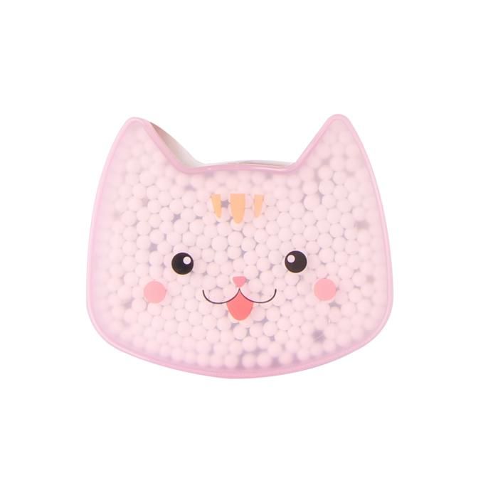 Écouvrant en coton en bambou: 300 pcs en forme de chat rose