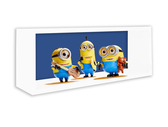 CUBE MURAL BLANC FOND COLORE 42X18 CM