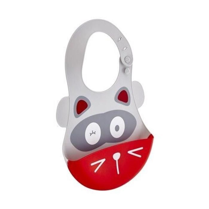 Bavoir En Silicone Bébé -Grise