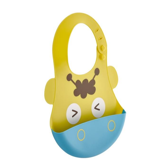 Bavoir En Silicone Bébé -Jaune