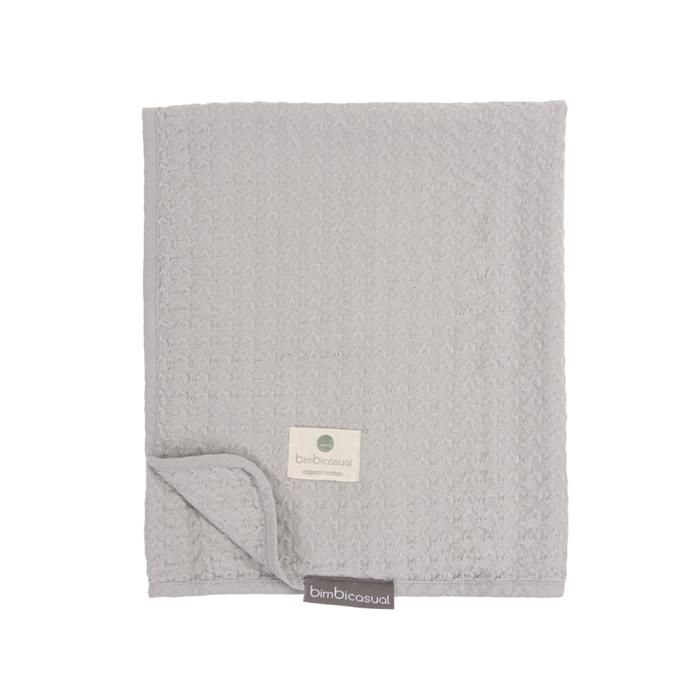Couverture de berceau au crochet 95x75 cm gris