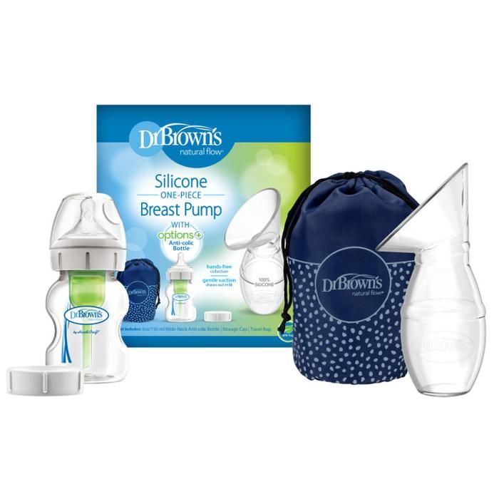 Dr. Brown's Tire lait en silicone + Biberon 120ml Cole étroit