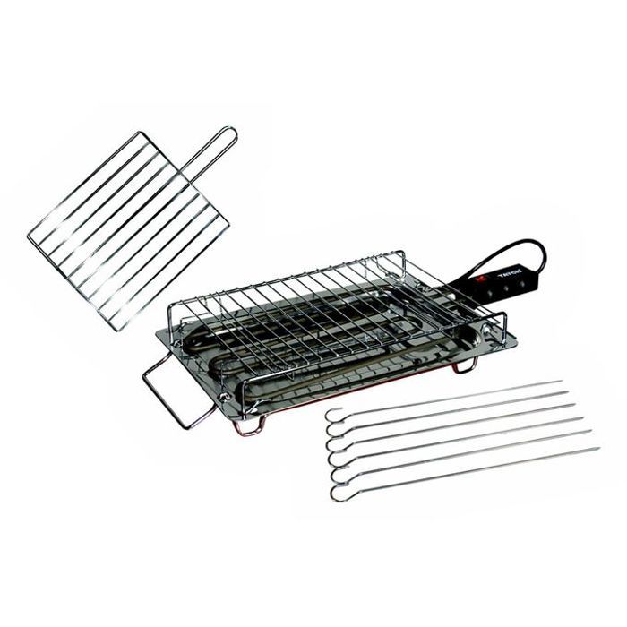 TATCH Grill Barbecue électrique XY-1015 inox 2250W + 6 brochettes offertes