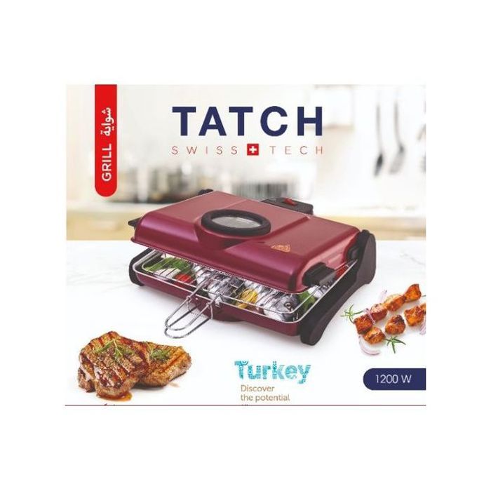 TATCH Grill barbecue électrique AB661 avec issue de control de cuisson ,aluminium ,1200w
