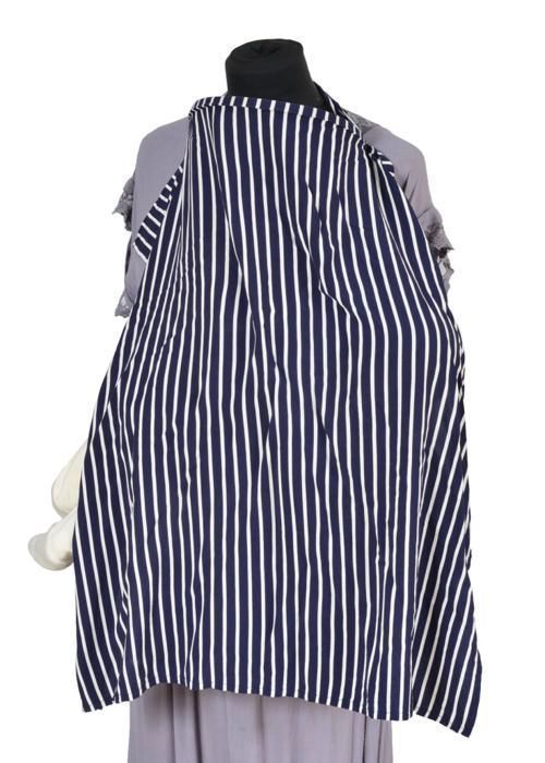 TABLIER D'ALLAITEMENT BLANC AVEC RAYURE BLEUE