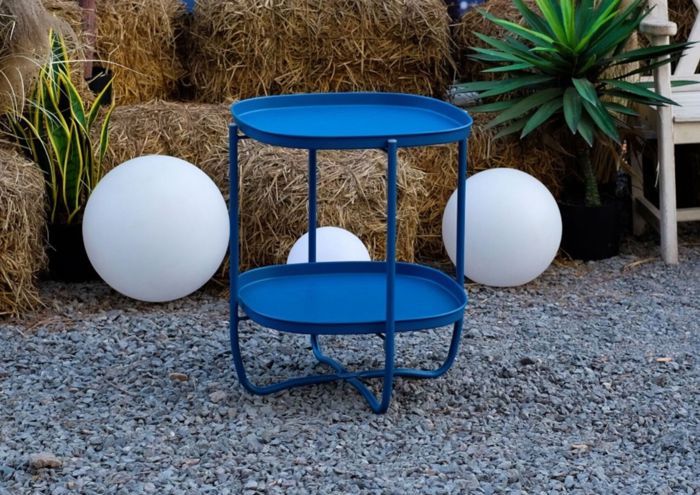 Table D'Appoint Carré PIPA Avec 2 Étagères - Bleu