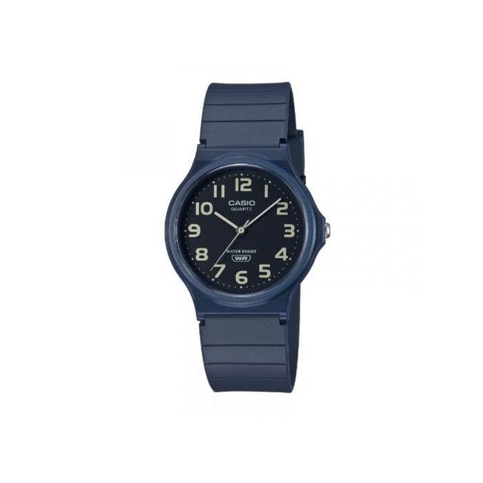 Casio Bleu - Water résistant - Cadran noir - MQ-24UC-2BDF -Classique en Silicon -