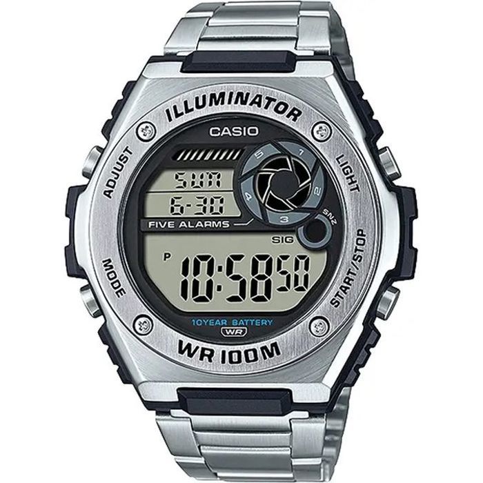 Casio MWD-100HD-1AVDF - 5 alarmes quotidiennes - 1 pile=10 ans d'authonomie