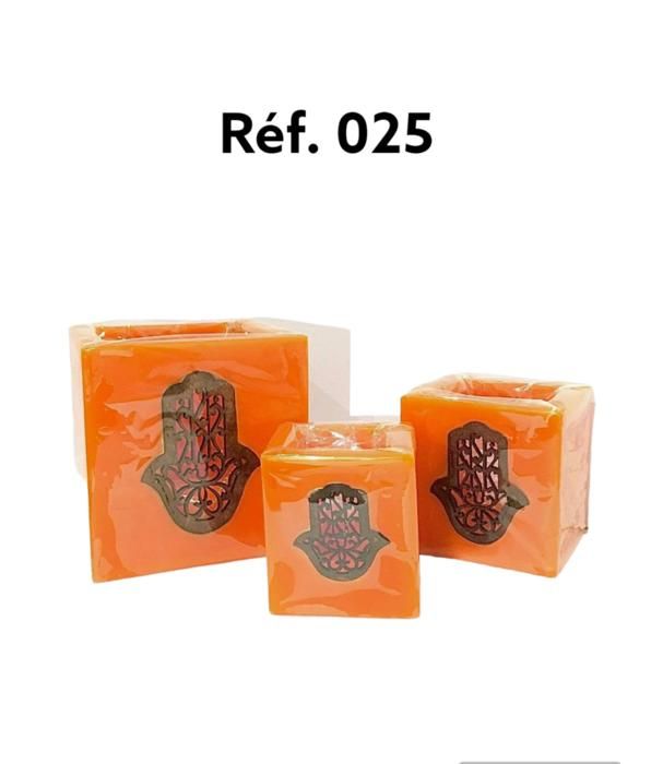 Photophore Serie de 3 T: 6/6  7/7  10/10 Orange