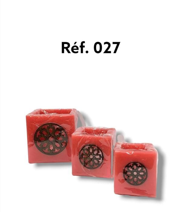 Photophore Serie de 3 T: 6/6  7/7  10/10 Rouge