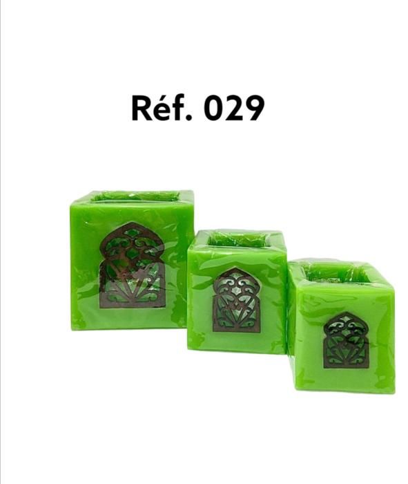 Photophore Serie de 3 T: 6/6  7/7  10/10 Vert