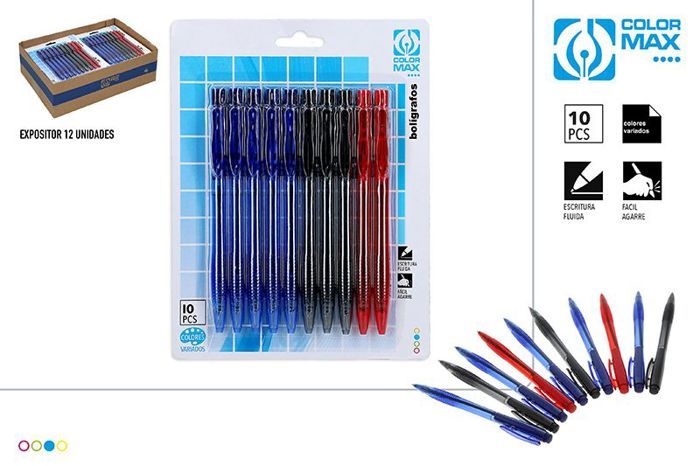 BL pack de 10 stylo  Blue 3 couleur