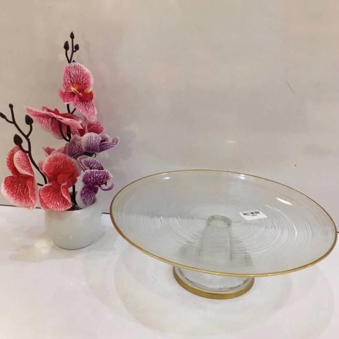 Présentoir A Gâteaux En Verre Avec Pied Transparent