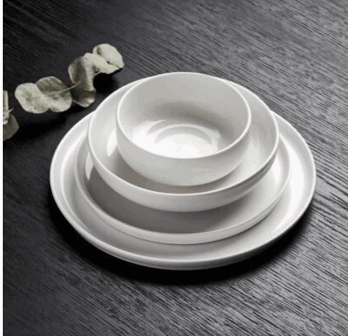 Service De Table 24 Pièces Blanc Porcelaine