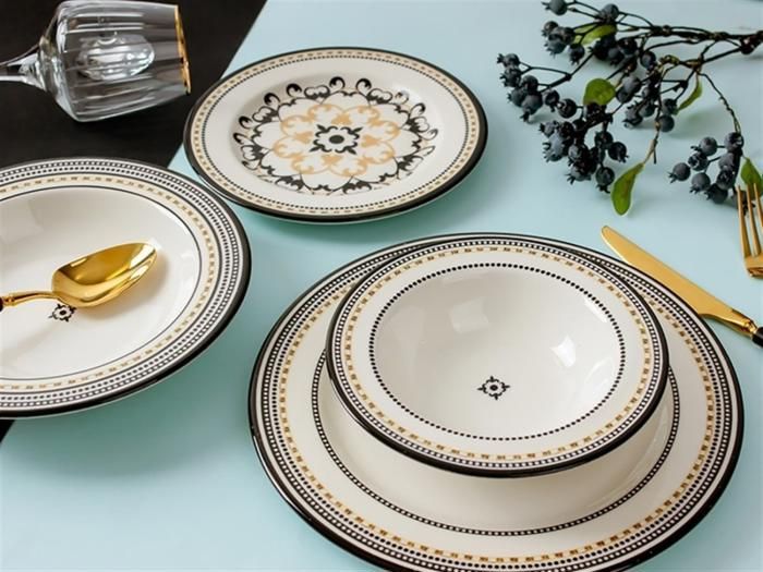 Service 24 Pièces Porcelaine Ethnic