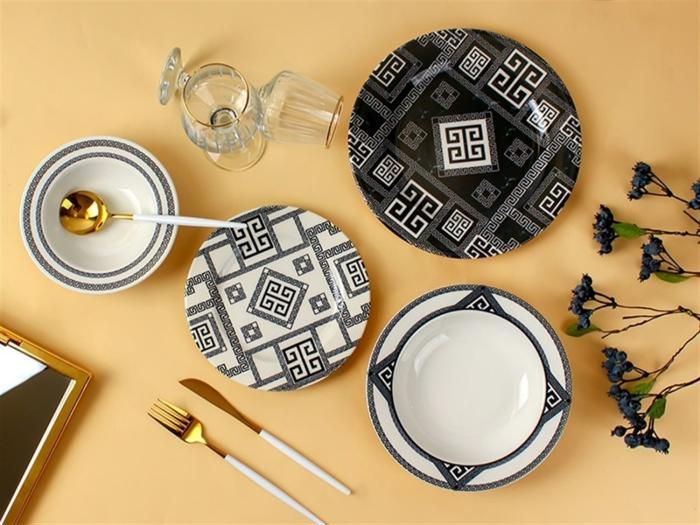 Service De Table 16 Pièces Porcelaine Plaid