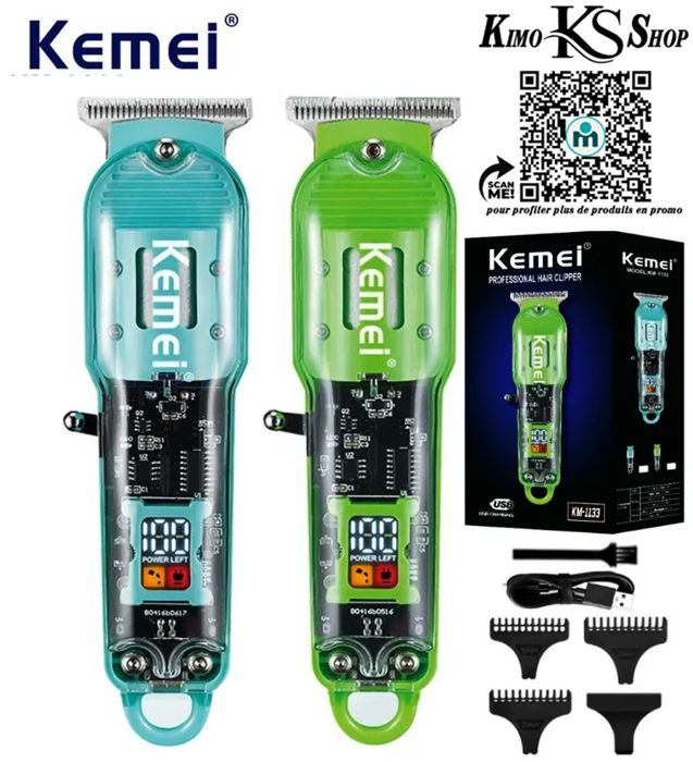 tondeuse à cheveux professionnelle sans fil, Rechargeable, pour salon de coiffure, avec couvercle Transparent