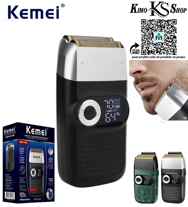 2 en 1 tondeuse à barbe électrique 2 x rasoir alternatif Rechargeable, avec écran LCD