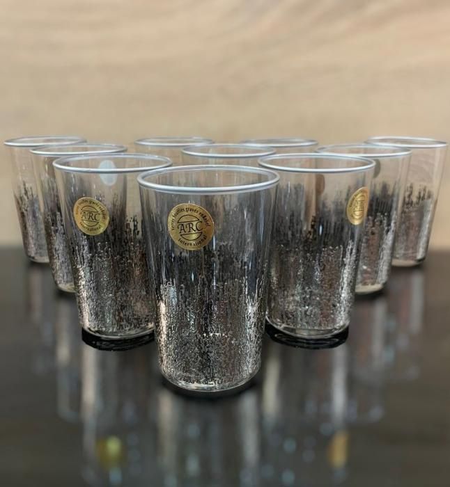 Set De 12 Verres À Thé Argenté