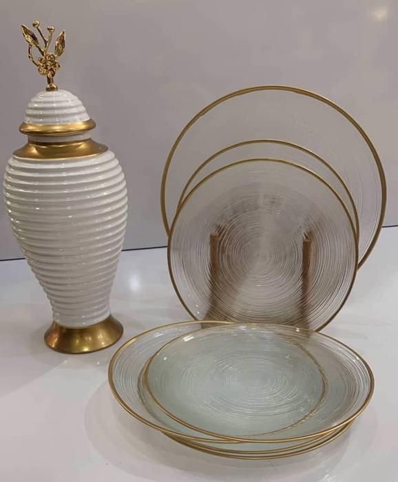 Set De 7 Assiettes En Verre Transparent
