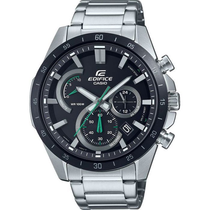 Montre - CASIO - EFR-573DB-1AVUDF - Cadran noir - Aiguilles fluorescentes - Etanche 100m