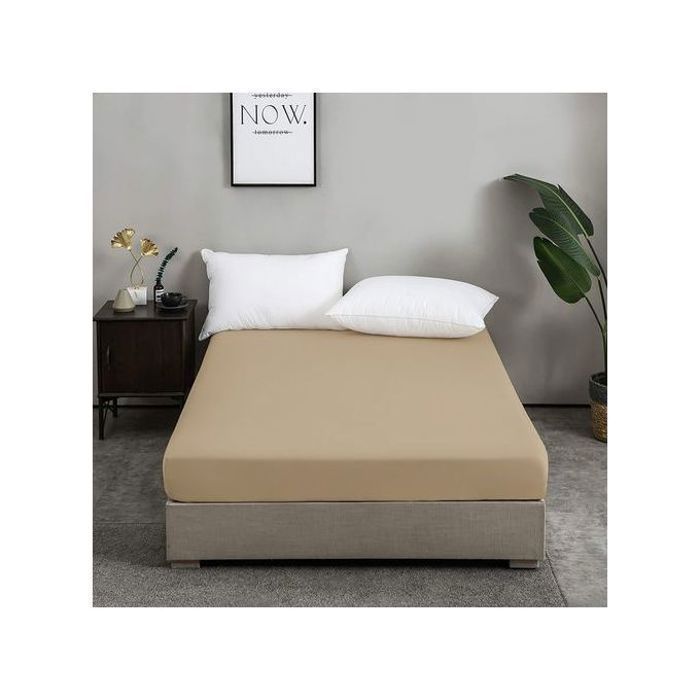 Drap Housse BEIGE SABLE antiallergique  120x200 cm