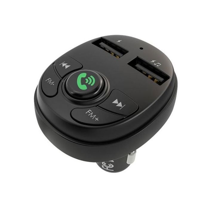 Chargeur de voiture avec emetteur FM sans fil Bluetooth Adaptateur 2 USB