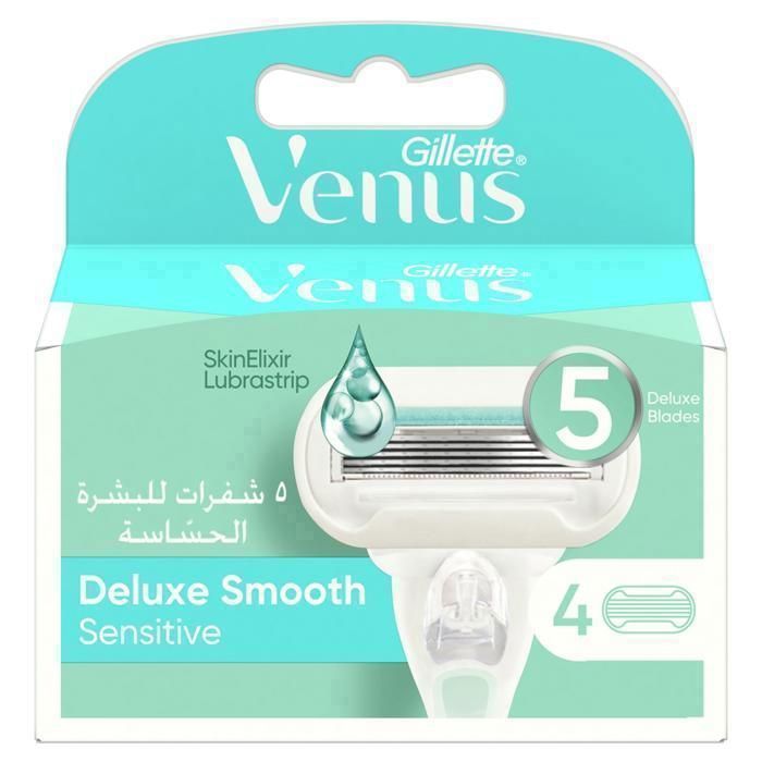 Venus Recharges de Lames de Rasoir Deluxe Smooth Sensitive 5 Lames - 4 unités