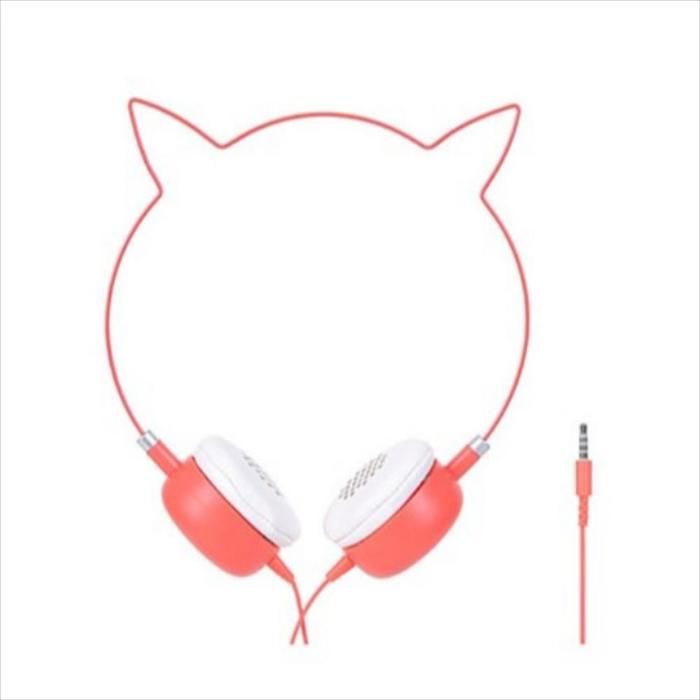 Audífonos De Diadema En Forma De Orejas De Gato 106 Rojo
