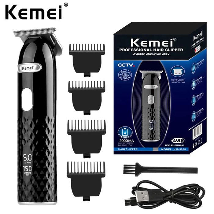 Tondeuse à cheveux électrique professionnelle pour hommes, tondeuse à barbe, coupe-cheveux à bord injuste, 3 vitesses