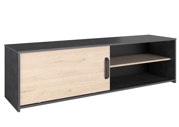 Meuble TV TOMY - Chêne / Noir