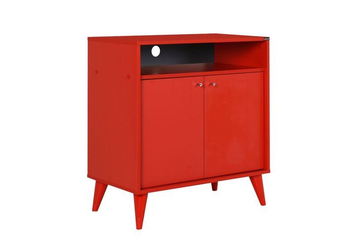 Meuble Multifonctions LONDON 2 Portes + Niche - Rouge