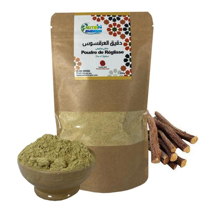 Poudre de Réglisse 100% Pure et Naturelle - 200g - NUTRIENERGIE