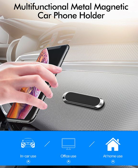 Support magnétique de téléphone pour voiture, Mini bande de support de tableau de bord pour portable smartphone iPhone, Xiaomi