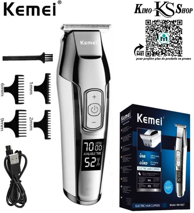 Tondeuse À Cheveux Professionnel À Barbe Pour Hommes Vitesse Réglable LED Numérique Carimplanté Tondeuses Rasoir Électrique