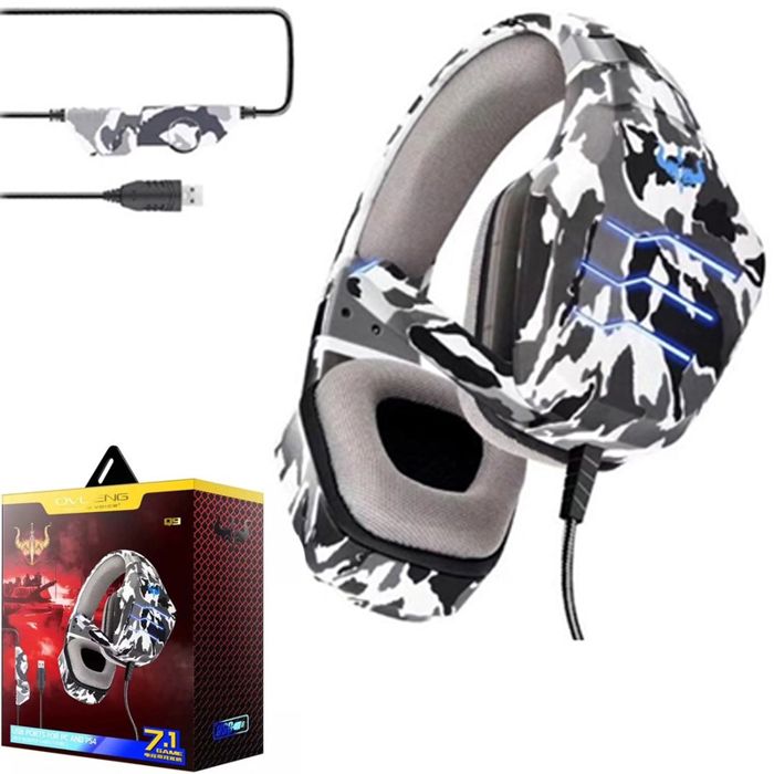 Gaming Casque Gamer de jeu filaire Q9, écouteurs hi-fi avec Microphone stéréo, pour PC, ordinateur portable, PS4, USB
