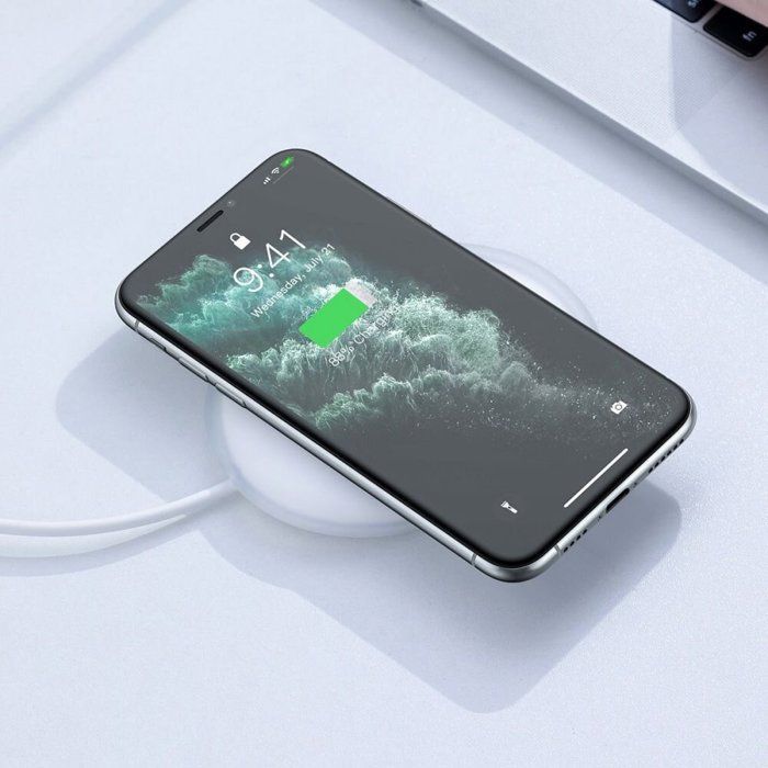 Baseus Wireless Charger Jelly QC 3.0, 15W, White (WXGD-02)