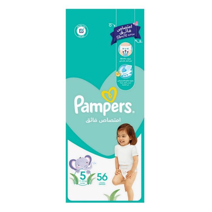 Pampers SlimFit Couches Bébé Taille 5 (11-25kg) - 56 unités