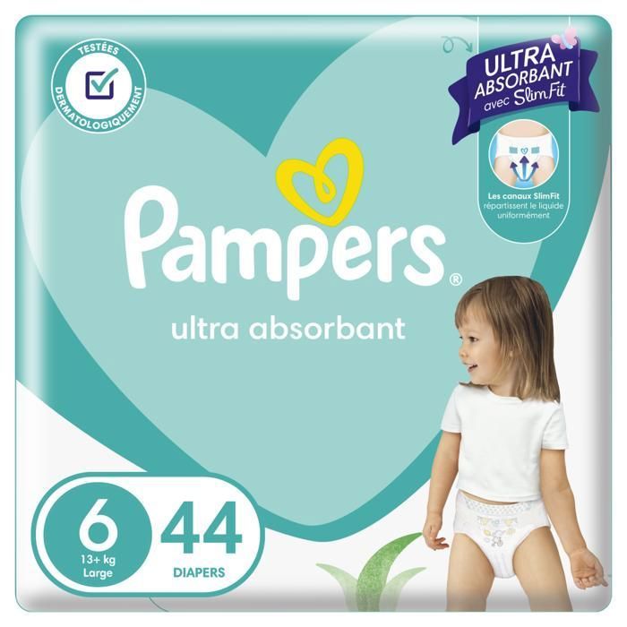 Pampers SlimFit Couches Bébé Taille 6 (13kg+) - 44 unités