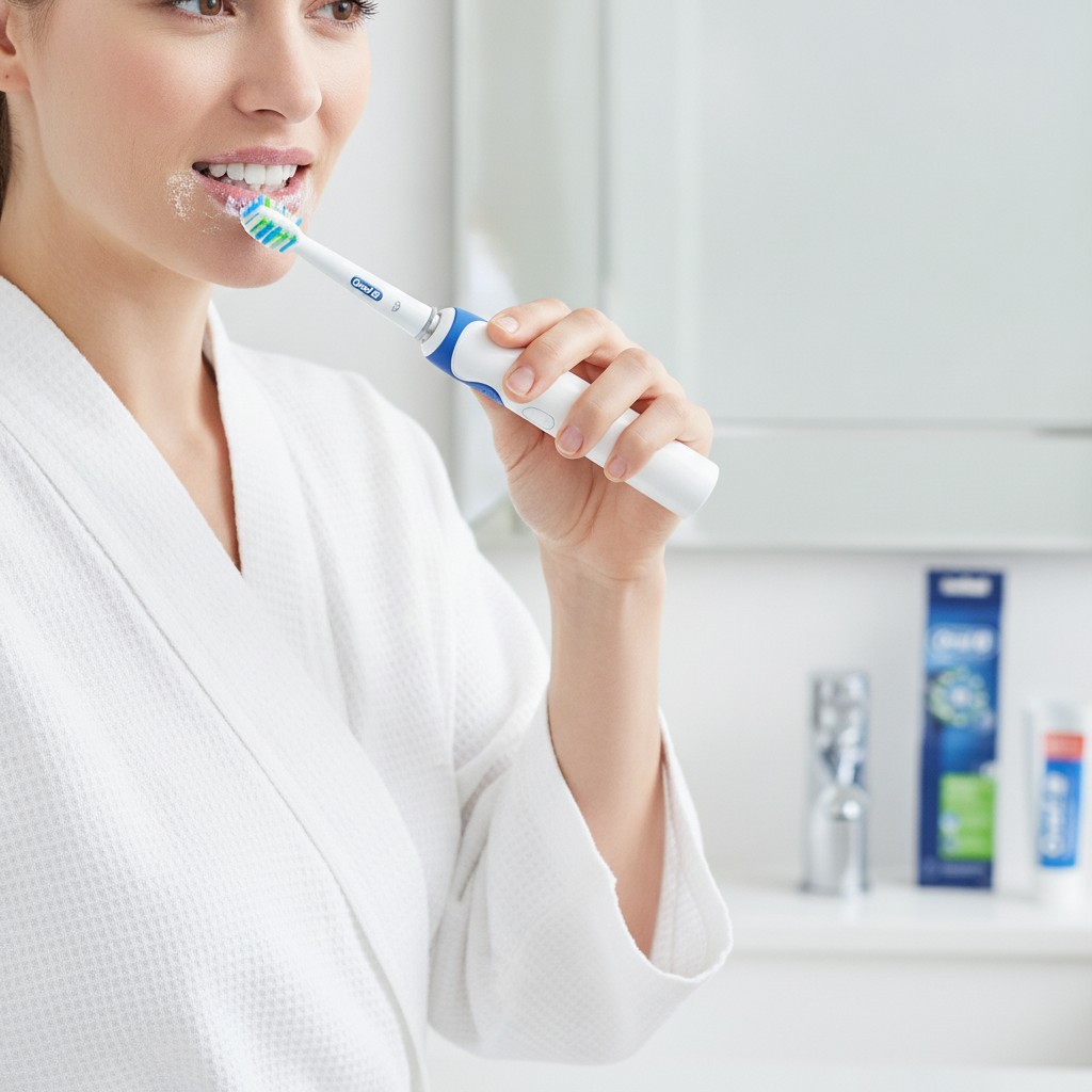 Brosse à dents électrique - Oral-B - Cross Action - 2 unités - Inclinaison 16° - Élimine 100% plaque - Marjane Mall - Image 4
