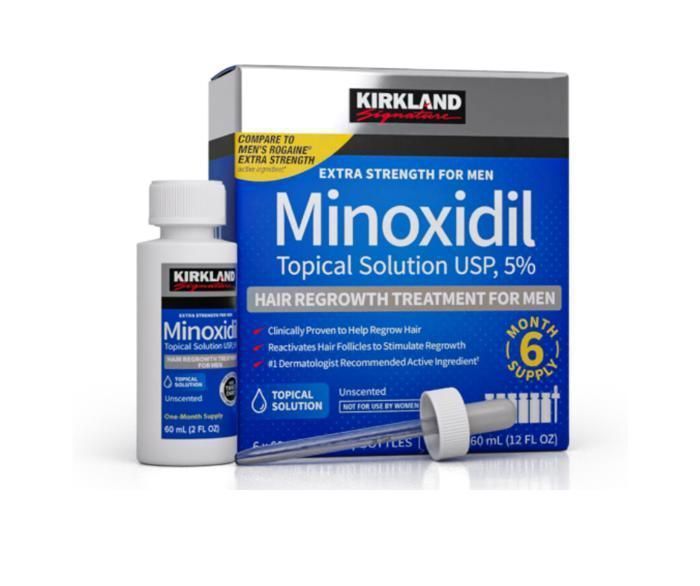 Minoxidil  5% Kirkland : 6 bouteilles de 60ml Traitement anti-chute de cheuveux