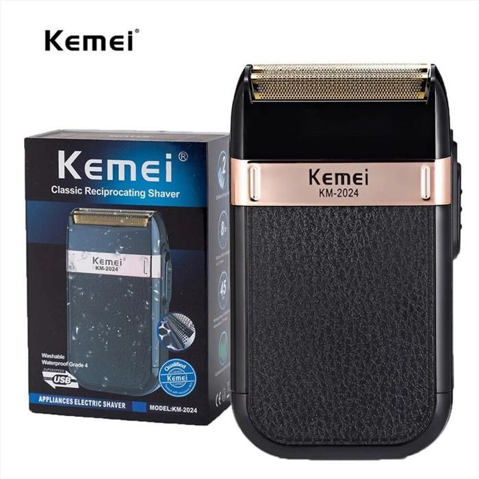 Maquina De Afeitar Kemei Km 2024 Negra 100V / 240V