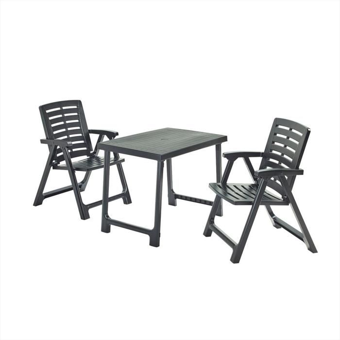 Conjunto De Terraza Plegable De 2 Sillas Y Mesa Pik Nik Antracita Progarden