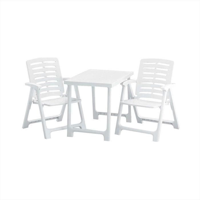 Conjunto De Terraza Plegable De 2 Sillas Y Mesa Pik Nik Blanco Progarden